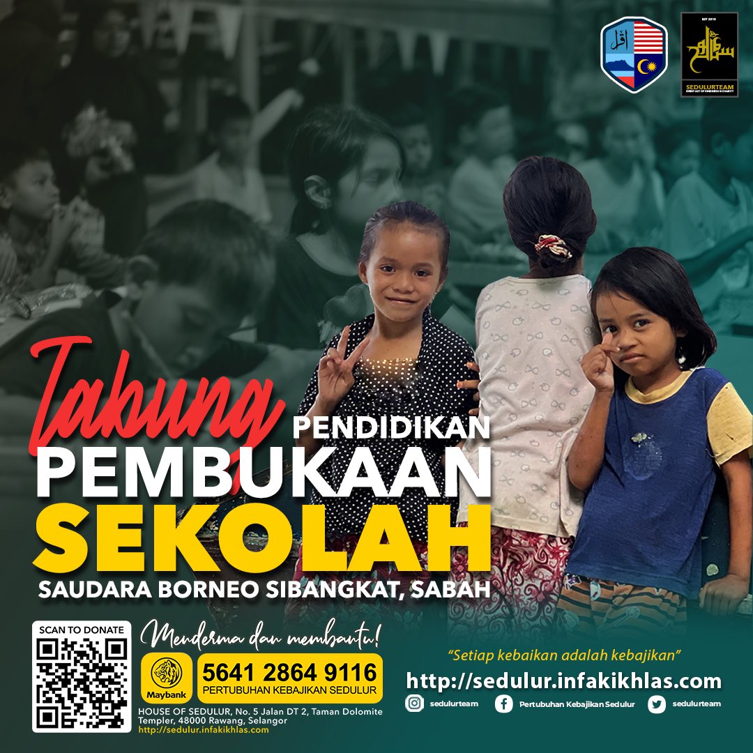 SedulurTeam's tweet photo. Tabung Pembukaan Sekolah buat adik-adik di Pulau Kulapuan, Semporna Sabah! 

Terlalu lama mereka tidak punya sekolah! Jom realisasikan impian buat mereka! 

👦🏻 : https://t.co/0azD6zo0Xj https://t.co/qgUQTtwkaH