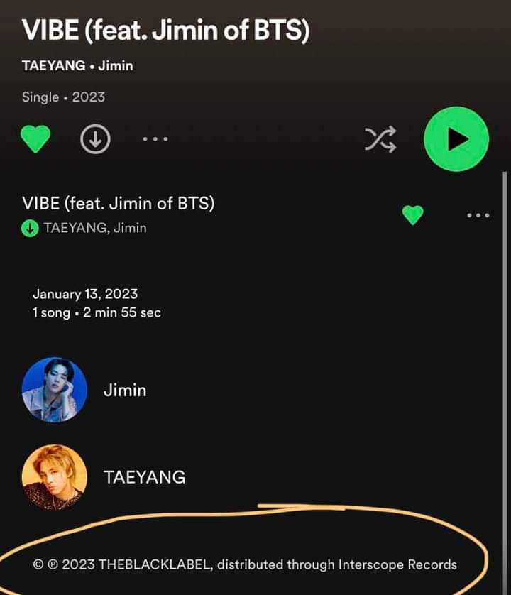 NaneJimin's tweet photo. No es por rebajar al otro artista, pero creo que todos aquí sabemos que VIBE obtuvo el reconcomiendo que tiene gracias a Jimin... 
¡Jimin merece los créditos debidos y sobre todo RESPETO!

BLACKLABEL RESPECT JIMIN
#BlacklabelCreditJimin https://t.co/mEyvem6WKV