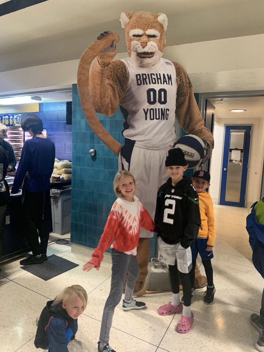 These kids are ready for some #BYUHOOPS tonight. Go cougars!