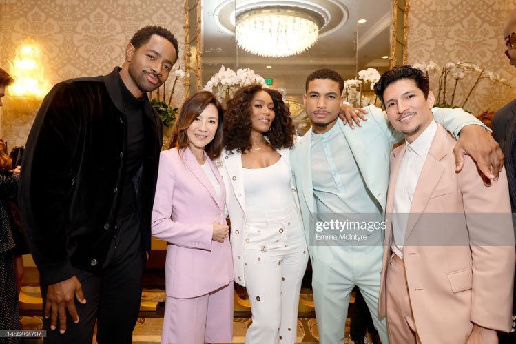 tarzan, jay, and danny at the bafta tea party with michelle yeoh and angela bassett