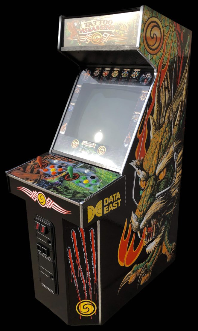 XLarcades's tweet photo. Absolutely incredible job installing our new Tattoo Assassins artwork by Michael Jensen of The Arcade Wichita Ks! Many thanks to Rob Ooze of Game Terminal for buying the original cabinet and scanning this artwork for us! #TattooAssassins #DataEast https://t.co/v8Kubh3KG2