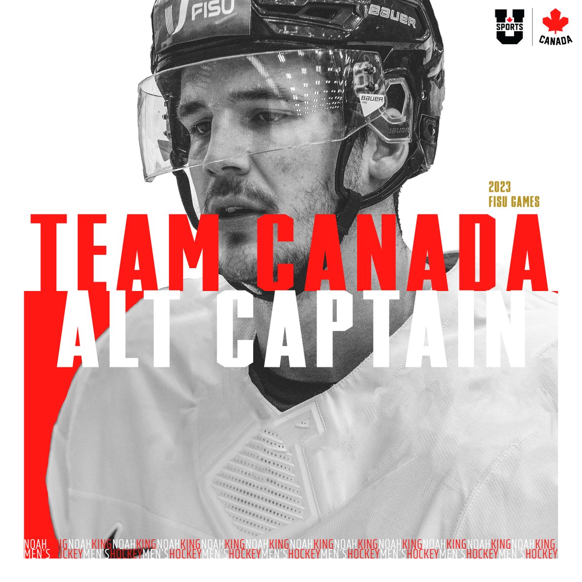 USPORTSIntl's tweet image. These four know a little something about leading a team, and now they will do it at the international level.

Introducing Team Canada Men’s Hockey’s leadership group. 

C – Jared Dmytriw
A – Austen Keating
A – Noah King
A – Zachary Lavigne