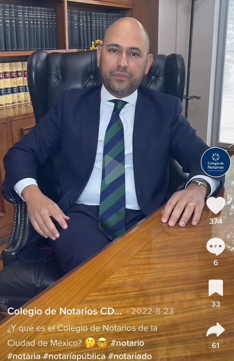 ¿Cuál es la formación de un notario? ¿Qué requisitos se deben cumplir para ser notario en la CDMX? ¿Cuál es el papel que cumple un notario en la sociedad? Estas y más respuestas en la cuenta de TikTok del <a href="/colegionotarios/">Colegio de Notarios CDMX</a> bit.ly/3II9iOe