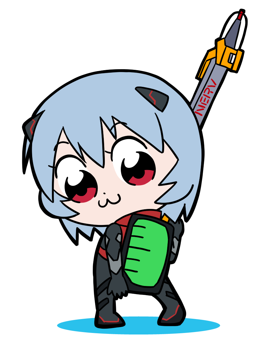 綾波レイ 「アヤナミレイ(かしょう)ブキ:R-PEN/5Hネルフカスタムアタマ:インタパッチ」|さしみのイラスト
