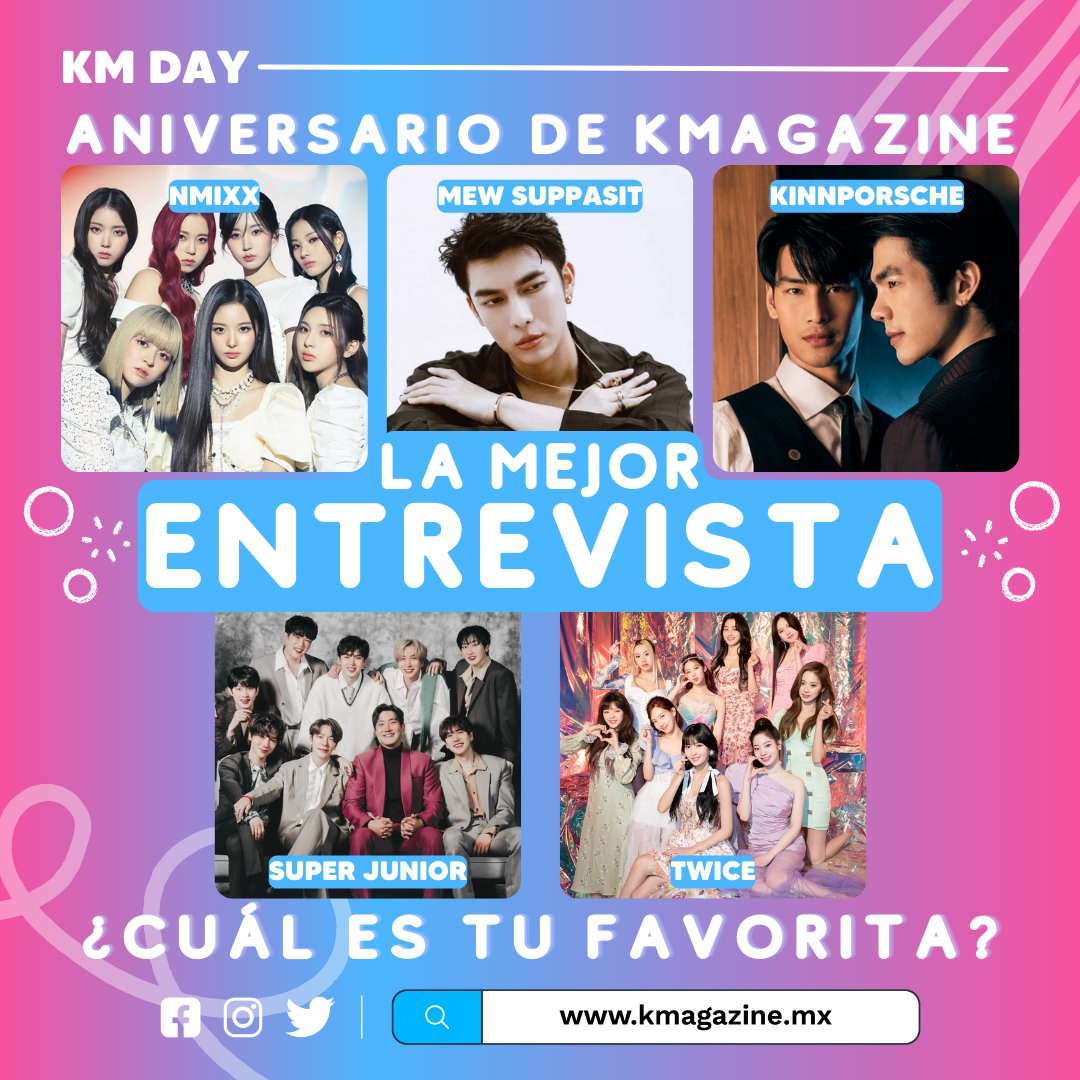Kmagazinemx's tweet photo. ¿Cuál ha sido tu #ExclusivaKM favorita hasta el momento! 👀 ¡Te leemos! 🤪

También es buen momento para que nos cuentes a qué artistao actor te gustaría que entrevistaramos en este 2023. 😱 https://t.co/vqL8b8D2Jl