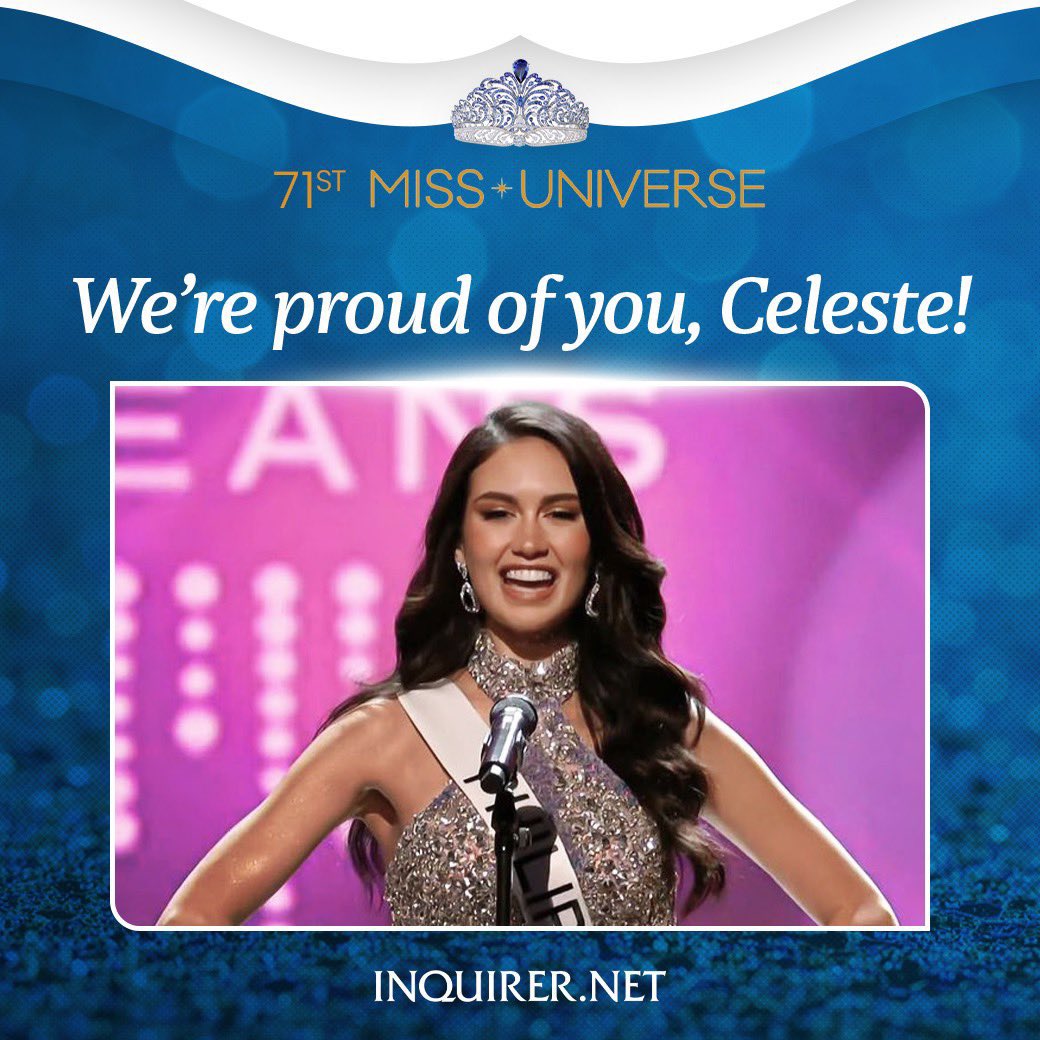 dengkerbell's tweet photo. Celeste Cortesi didn’t make it to Top 16. You made us all Filipinos so proud. Congratulations. You’ll always be our Miss Universe. You raised the flag with pride. Job well done. Laban Pilipinas !!

#MissUniverse2022 #MissUniversePhilippines2022 #CelesteCortesi https://t.co/rDdPD0KFSX