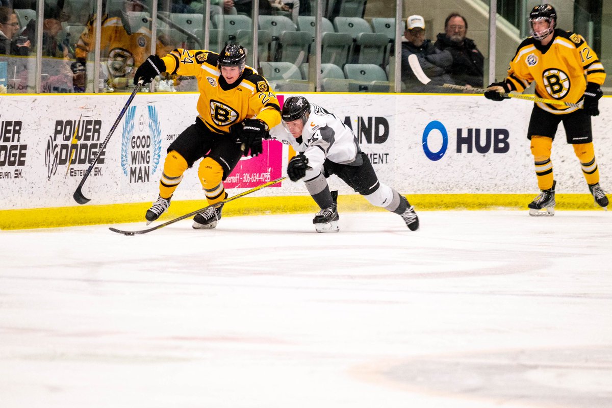 estevanbruins's tweet photo. Gabriel Filion sends the Brickley Bears flying with the sole goal of the first period! 
Bruins up 1-0 over the North Stars. https://t.co/DX7Ykelqke