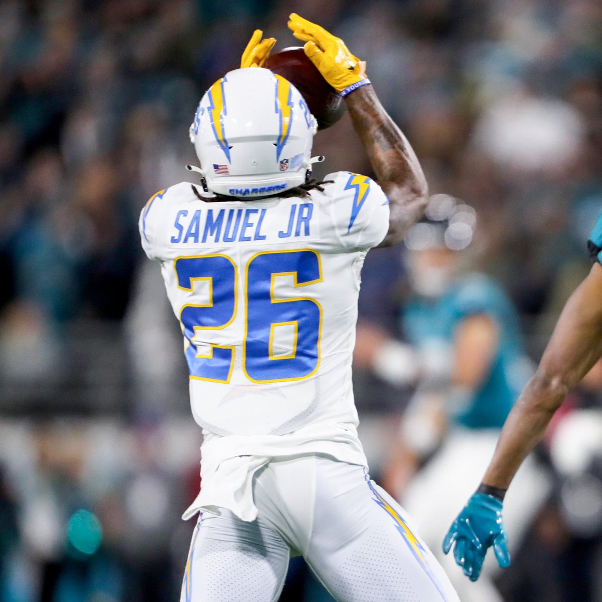 NFLonFOX's tweet photo. CB Asante Samuel Jr. has more catches from Trevor Lawrence than any Jaguars player. (3) https://t.co/avLs5GFRlL