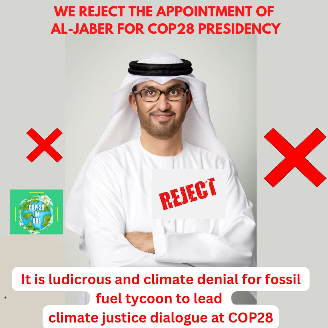 KaakaSpeaks's tweet photo. We cut oil gas and coal from the hands that controls it and give it to each communities. By doing this together we will cut off production otherwise we reject the appointment of #Aljaber
https://t.co/6jzFbaQU1O 

#COP27presidency https://t.co/a5mtyrIWJ7