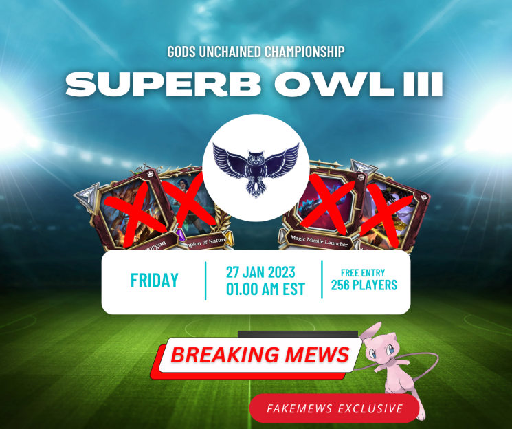 Been looking for a FREE budget-friendly competitive <a href="/GodsUnchained/">Gods Unchained</a> tournament to start your GU empire?  Look no further than the Superb Owl III hosted by me!  Informative video below.  Links in the description of YouTube video to register!  #p2e #eth #imx

youtube.com/watch?v=zAH0gg…