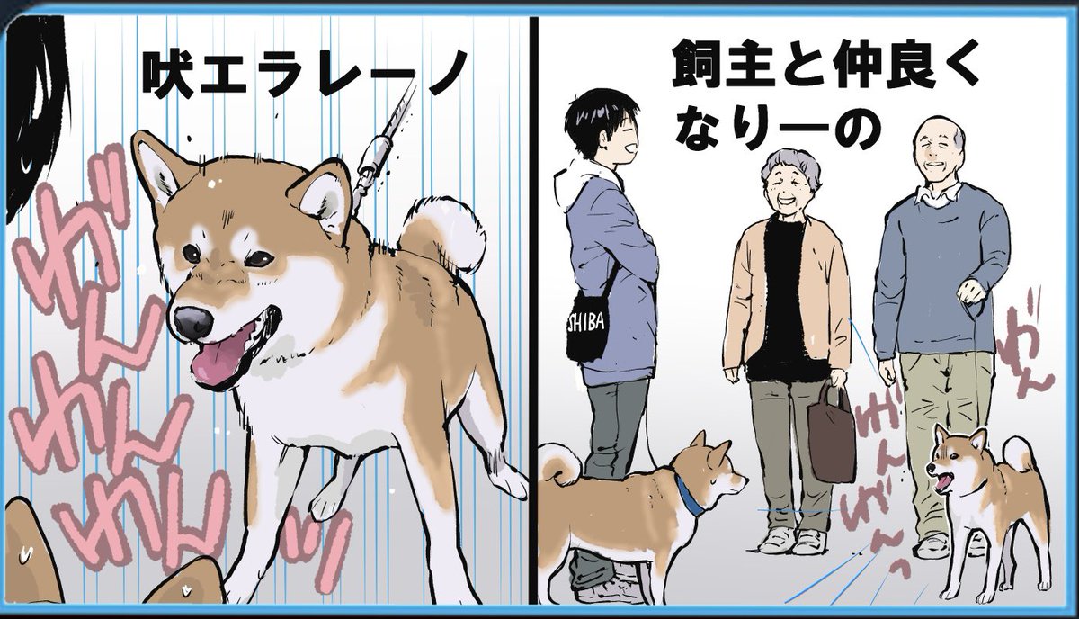 吠えてくる犬を攻略する一連の流れ 