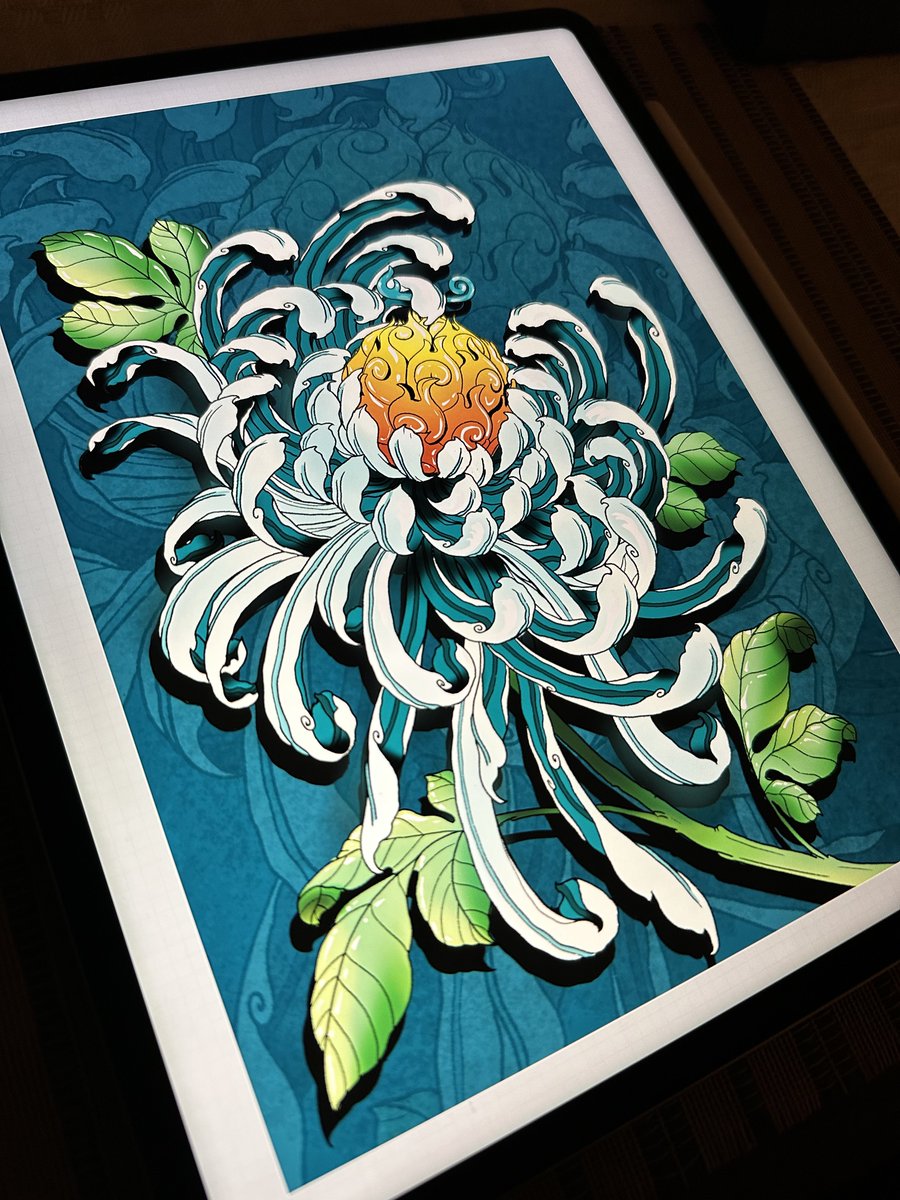 Uman_Draw's tweet photo. Je me suis amusé à imaginer le fruit du démon Mera Mera poussant dans du chrysanthème 🥰 
Les fans de #onepiece vous en pensez quoi ? https://t.co/0XtbxC8mVQ
