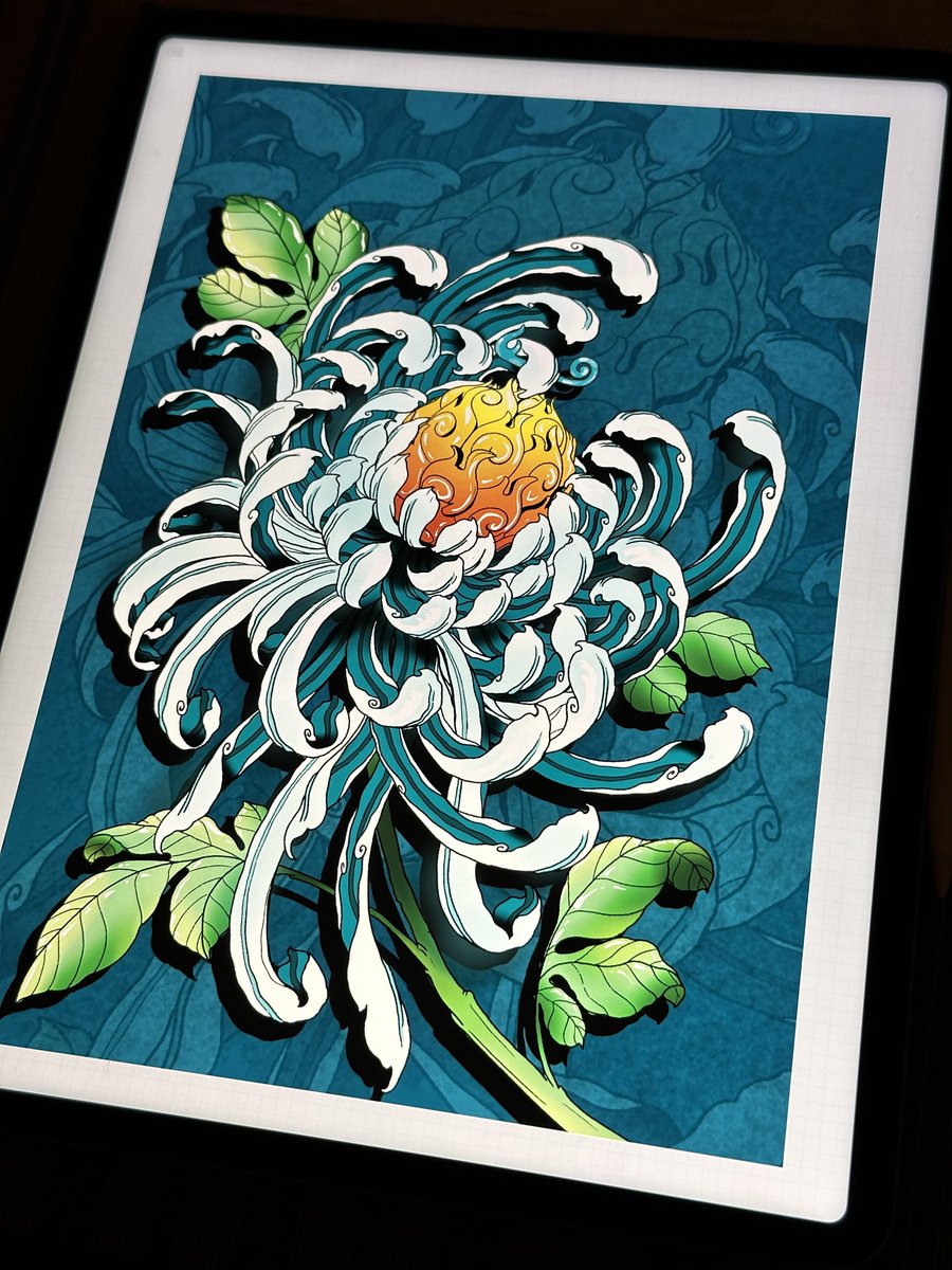 Uman_Draw's tweet photo. Je me suis amusé à imaginer le fruit du démon Mera Mera poussant dans du chrysanthème 🥰 
Les fans de #onepiece vous en pensez quoi ? https://t.co/0XtbxC8mVQ