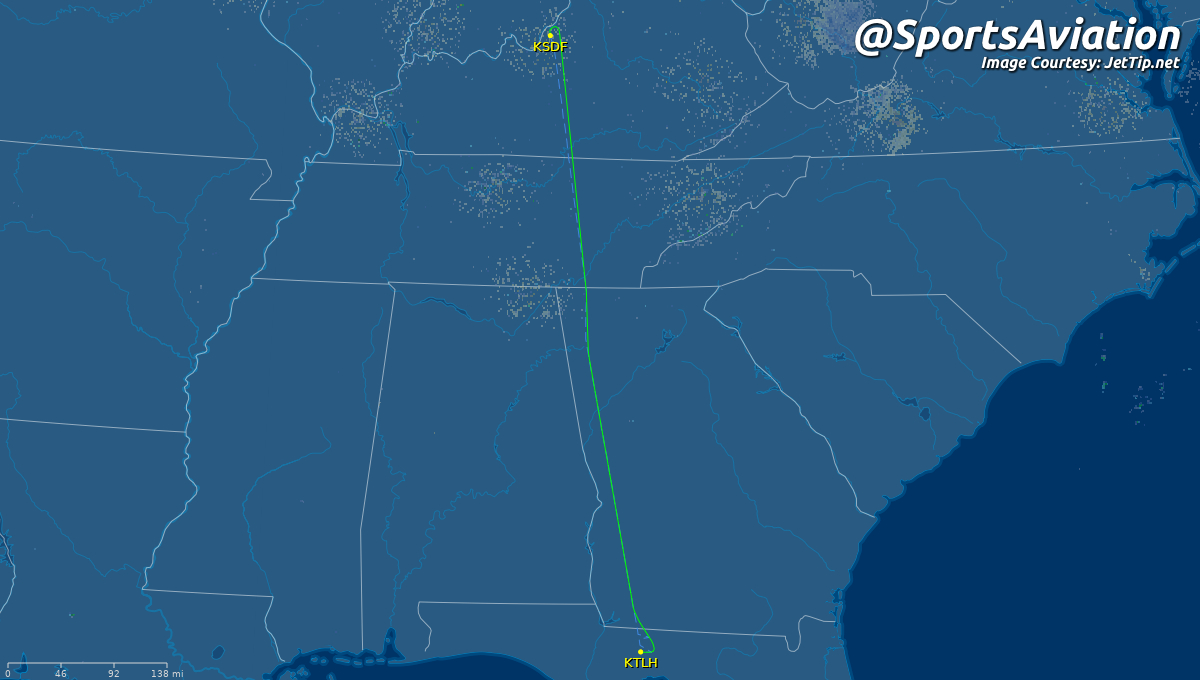 SportsAviation's tweet photo. 🏀 Louisville Cardinals (@LouisvilleWBB) #GoCards
🆚 Florida State Seminoles #FSU #NCAAWBB
✈️ N989AT | DAL8916 | B712
🛫 SDF - 4:04 pm ET
🛬 TLH - 5:10 pm ET
📡 Tracking: https://t.co/qgP1RT6jla https://t.co/bJOiQMSrJE