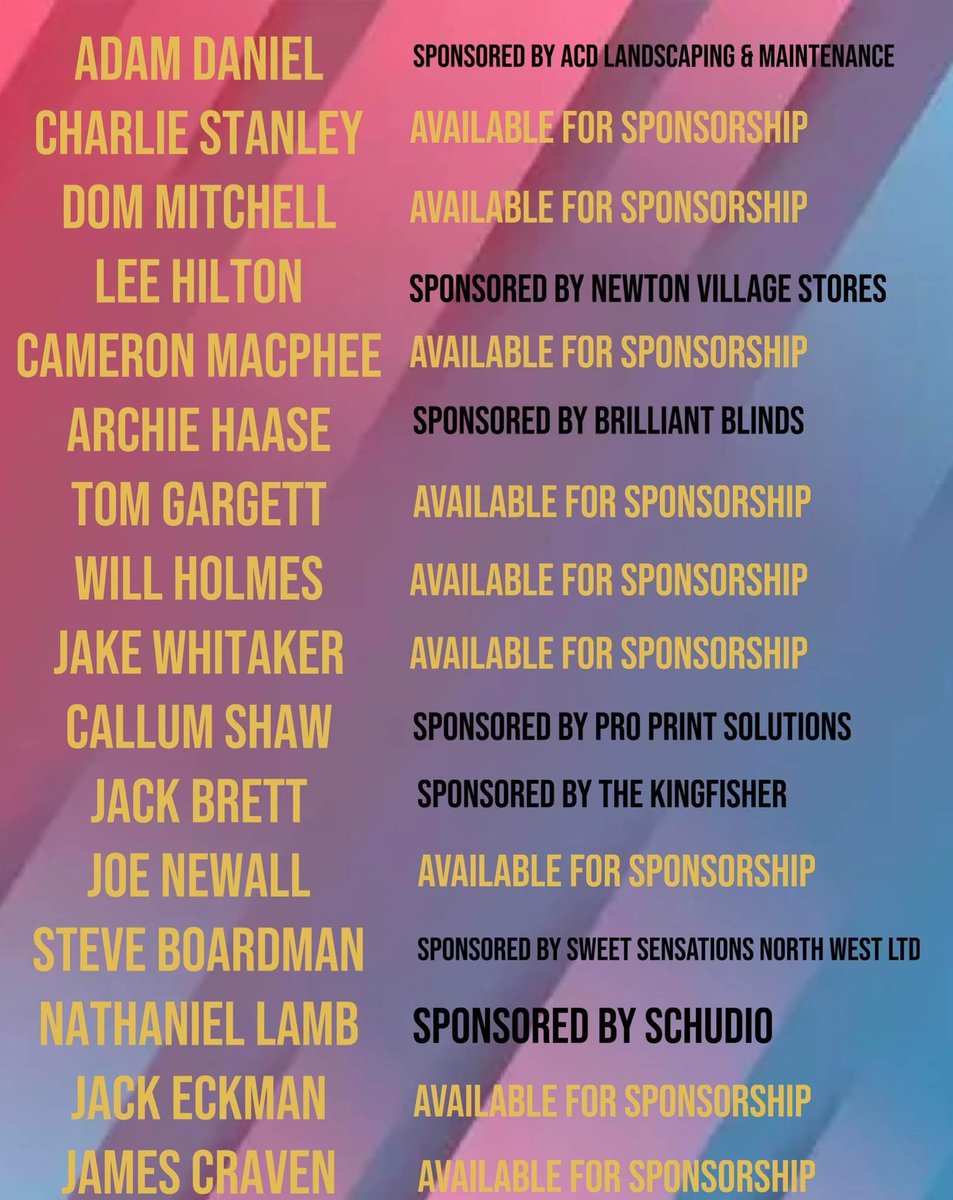 KirkhamFc's tweet photo. ⚽️Game Day⚽️

Here is how the Seniors line up Vs FC Romania. 
Thank you to our player sponsors - 

ACD Landscaping &amp; Maintenance
Newton Village Store
Brilliant Blinds
Pro Print Solutions Ltd
@KingfisherLancs
Sweet sensations
@schudio

#uptheseniors https://t.co/74XtggVPqz