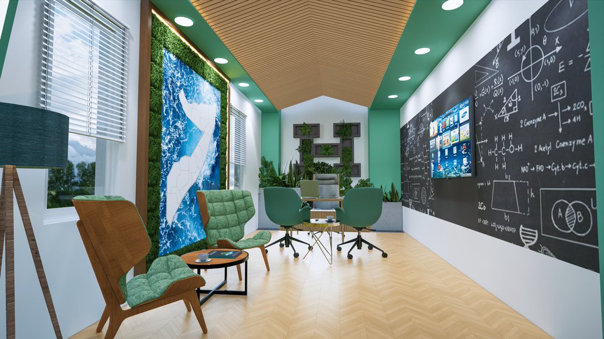 Dahirhasan's tweet photo. Our contribution to the #GreenSomalia initiative starts with enacting green offices for @ICESomalia. We have incorporated all the natural elements, such as live moss, wood, natural sunlight and glass furniture, stones, and all environment-friendly sustainable materials. https://t.co/KszYJ9vjpw