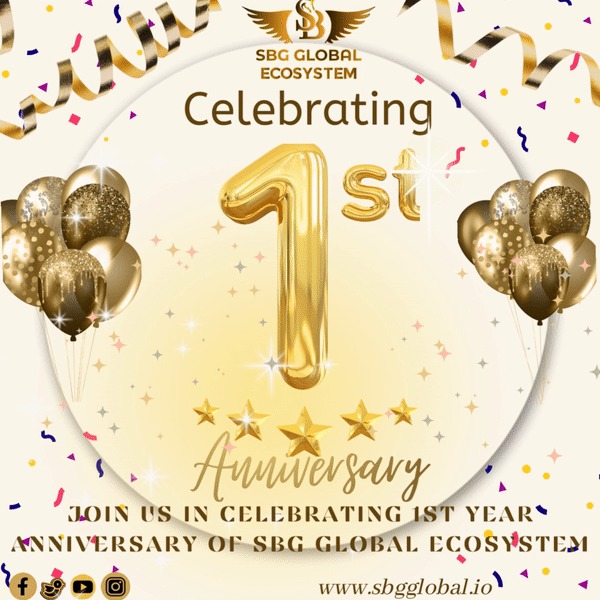 sbg_global's tweet photo. SBG Global Celebrating 1st Anniversary.
Join Us In Celebrating 1st Year Anniversary Of SBG Global Ecosystem
#sbgglobal #sbgglobalecosystem #anniversary #companyanniversary #1anniversary #bgvt #mmit #zax https://t.co/l6kV7KYdQi