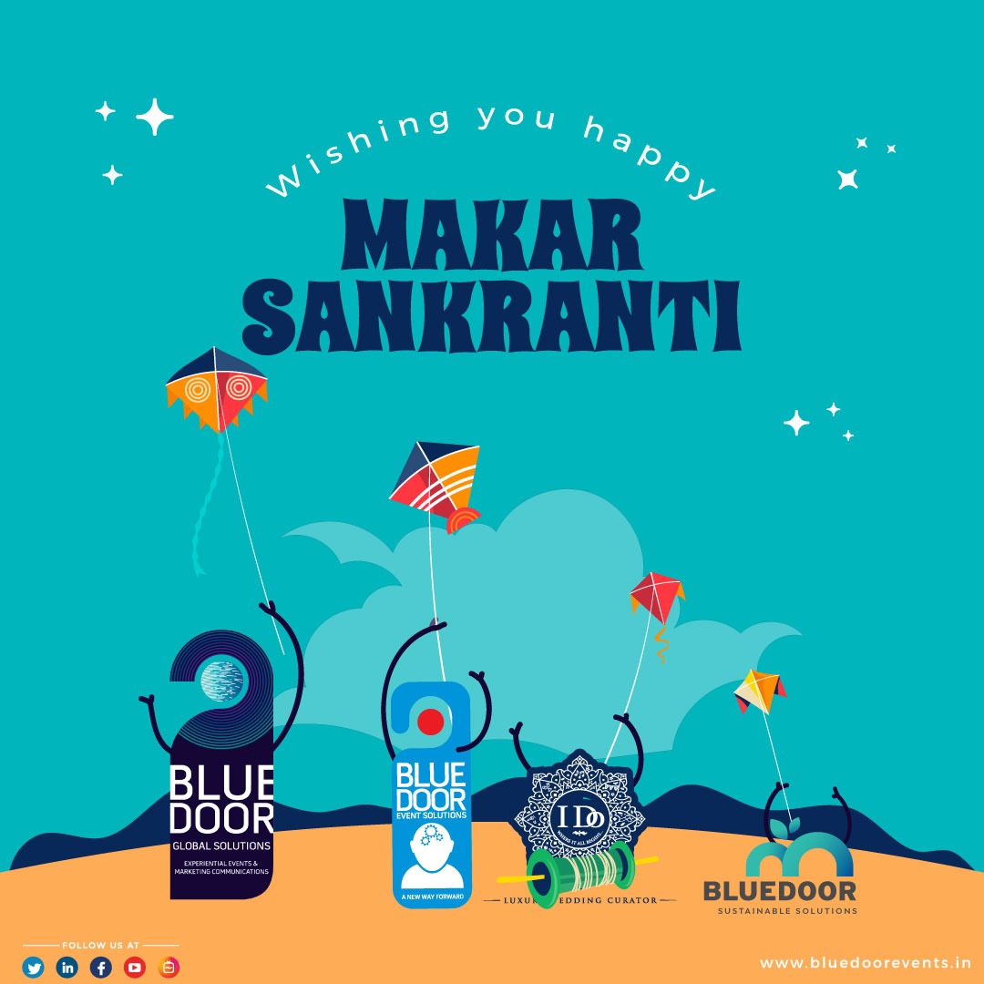 BDSustainableS's tweet photo. “Let’s come together and celebrate this day of happiness. Let’s fly the kites and touch the skies of happiness. Wish you a very Happy Makar Sankranti” #bluedooeglobalsolutions #blurdooreventsolutions #bluedoorsustainablesolutions #bluedoor #lohri #bhogi #HappySankranti #pongal https://t.co/UjJP1pVV8V