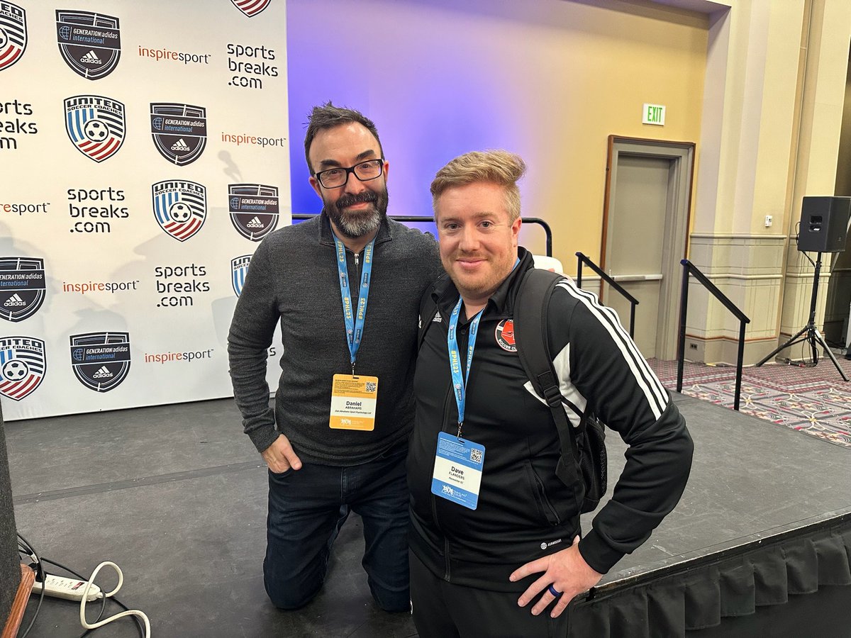 Dream weekend!! Enjoyed my first <a href="/UnitedCoaches/">United Soccer Coaches</a> convention! Added bonus was listening live to <a href="/DanAbrahams77/">Daniel Abrahams</a>!! Brilliant sessions all weekend long! #Phl23