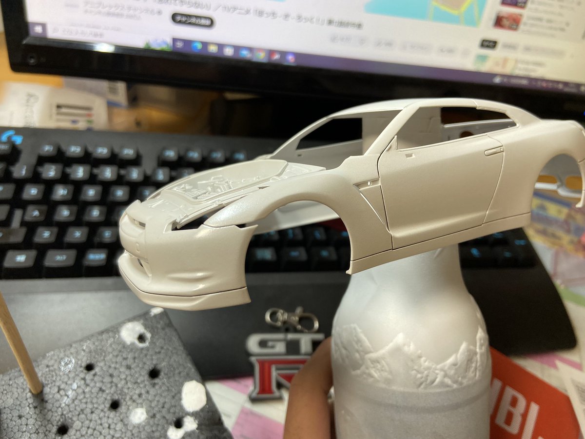 bakao_zz's tweet photo. パールホワイトで塗装！
スミ入れも完了！
 #カーモデル https://t.co/prRctnL4rW