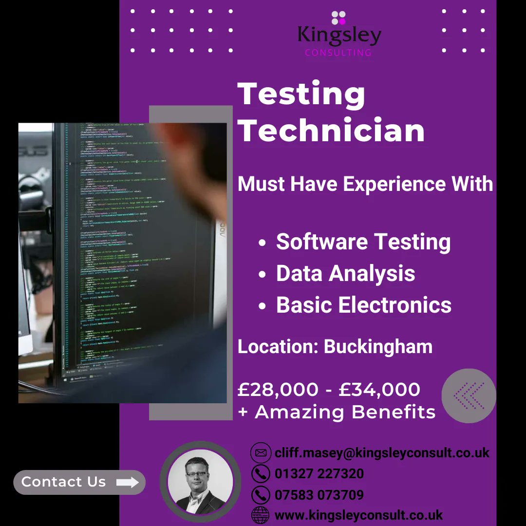 KingsleyCltd's tweet photo. Production Technician Needed! We are recruiting for a leading company who work in the electronic system market.

Apply here now https://t.co/TL1h6BXLxp  

Or Call us on 01327 227320 for more info

#TechnicianJobs #ProductionJobs #NewJob #JobsInBuckingham #BuckinghamJobs #Jobs https://t.co/vDkVYSIcYt
