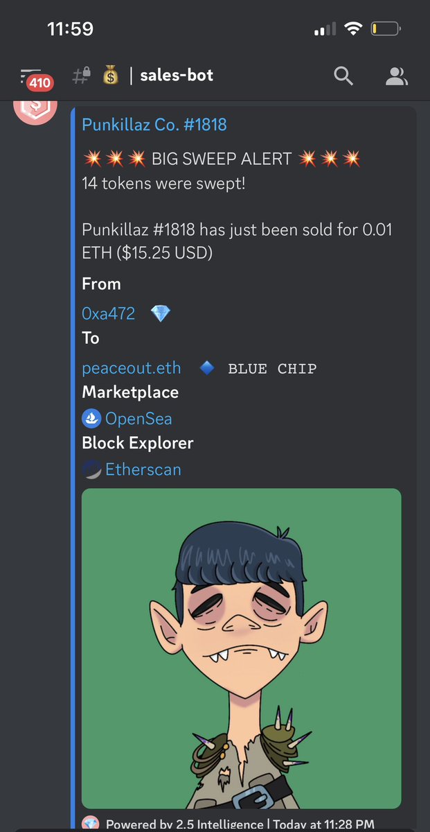 CryptoMochi's tweet photo. Started the day with a zombi buy and ended the day with a sweep of 14 @punkillaznft #illaz https://t.co/kytXLtV6b5