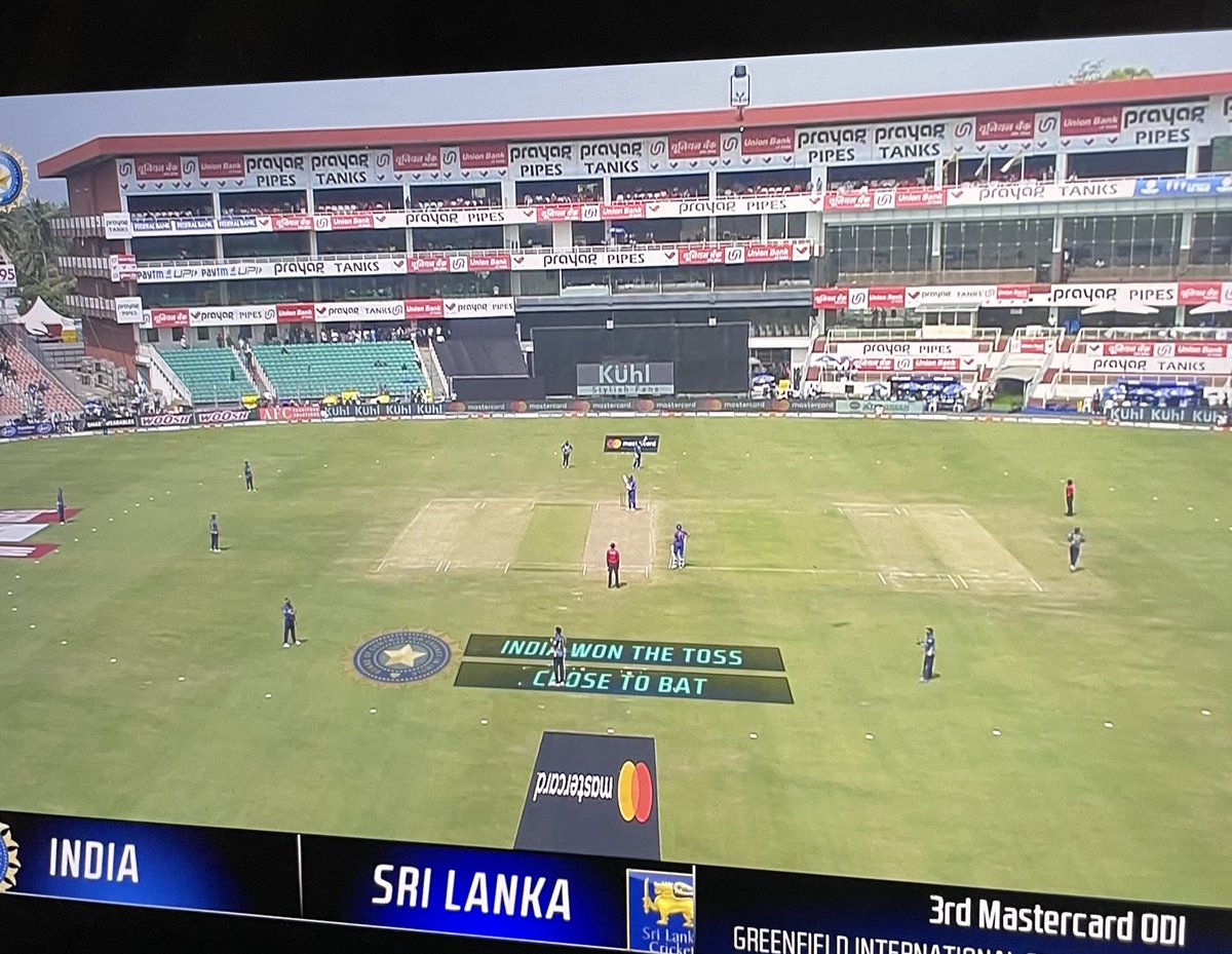 Why not have the umpires also wear blue? How about the pitch, make the grass blue too. And maybe the ball and bat blue as well…
#indsrl #cricket