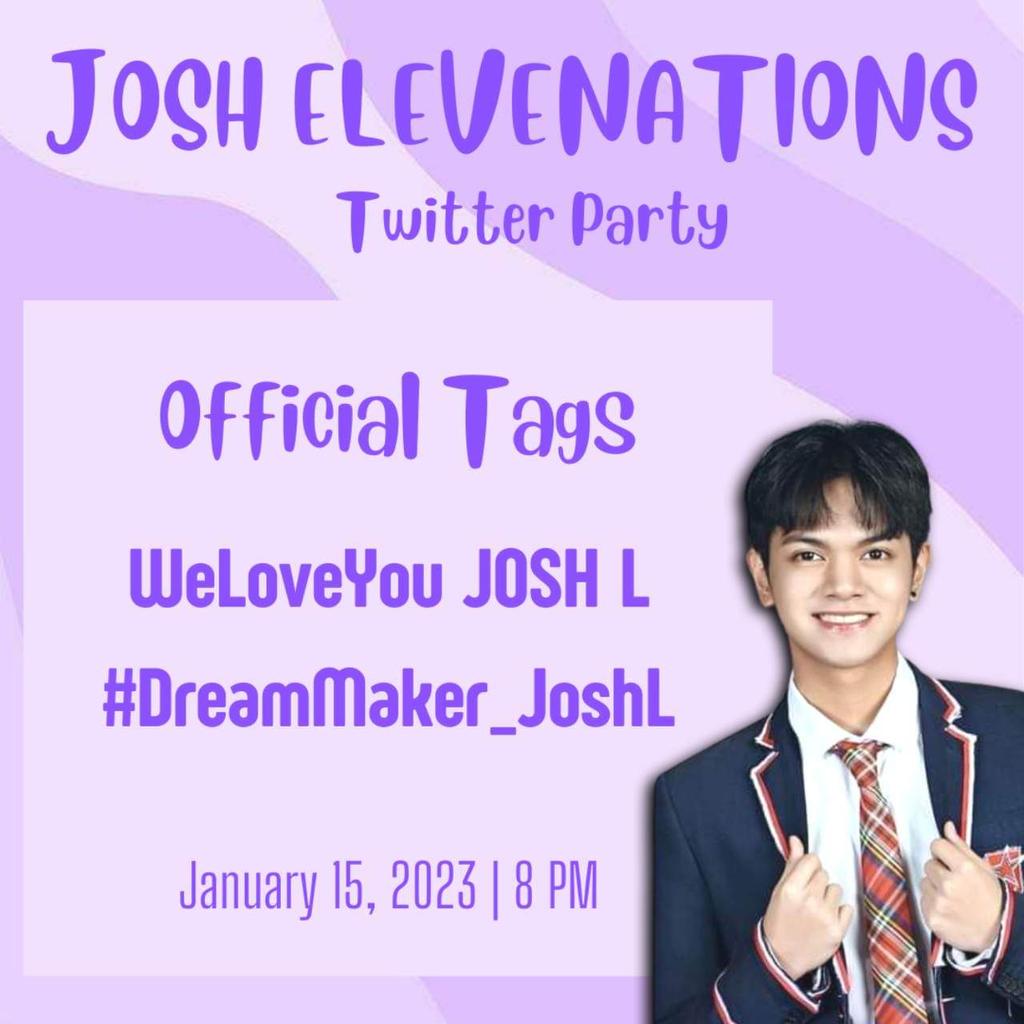 joshelcutie's tweet photo. To all Josh L stans out there! Elevenation is inviting you to join our Twitter Party Later. Retweet, Quote Retweet, Reply and interact with us using our official tags. See you later guys. https://t.co/fCv2kVZMeX