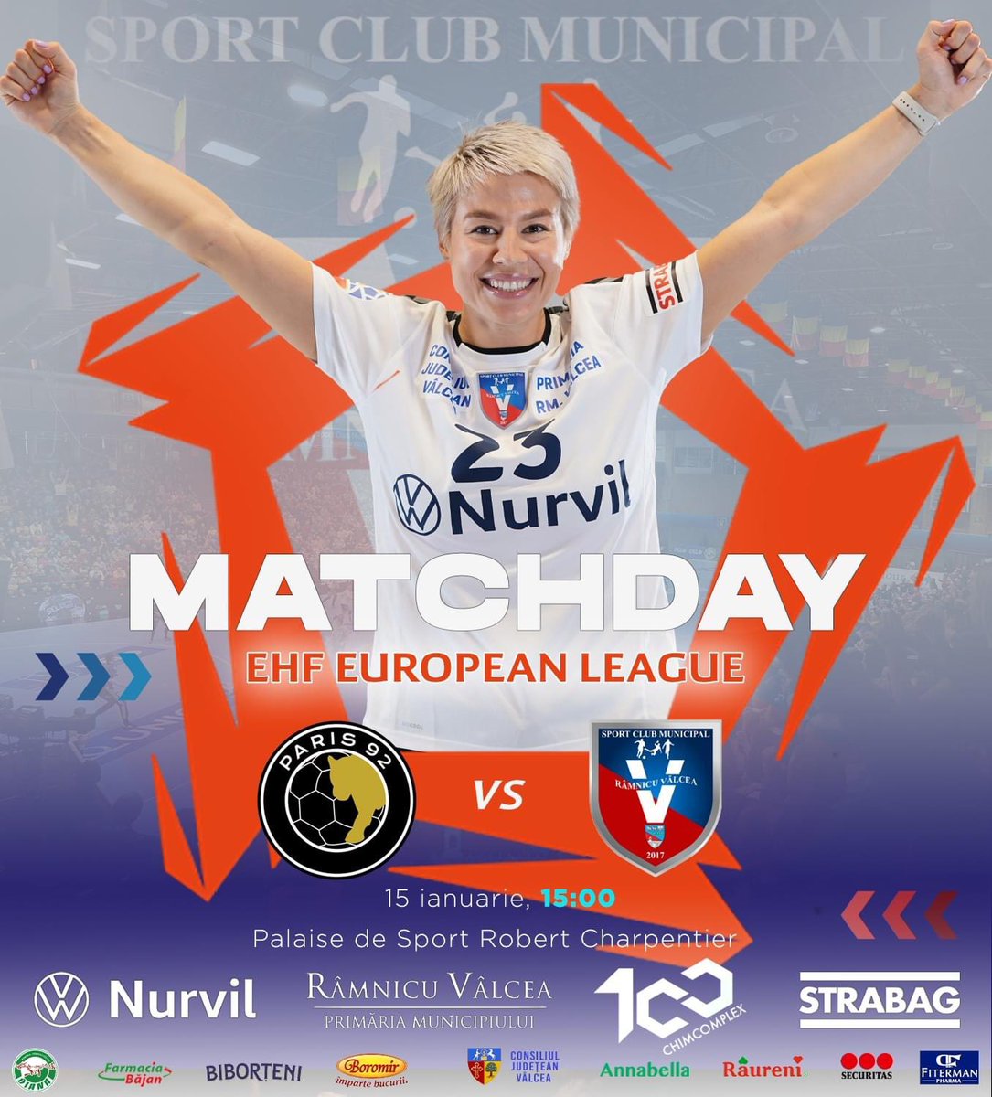 scmrmvl's tweet photo. 🔵🔴#MatchDay #ZiDeMeci 🆚 PARIS 92 
🏆 EHF European League  | Grupa D | Runda 2 
👉 Astăzi, 15 ianuarie, ora 15:00 

📺 Jocul va fi transmis ÎN DIRECT pe canalele DigiSport 2, Orange Sport și Prima Sport.

Mult succes, fetelor !
#teamValcea
#powerGirls https://t.co/NfhMwRpwMf