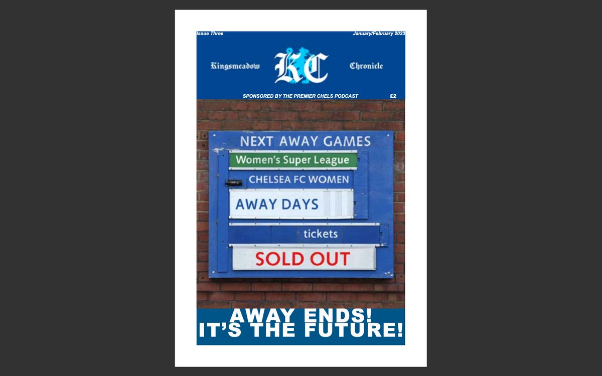 Issue Three of Kingsmeadow Chronicle is available to purchase as either a physical copy for £2 + postage or an electronic PDF version for £1. 

32 pages of <a href="/ChelseaFCW/">Chelsea FC Women</a> content! 

Front cover image created by <a href="/433_cfc/">Cfc.433</a>

Order now via kingsmeadowchronicle.bigcartel.com/product/issue-…