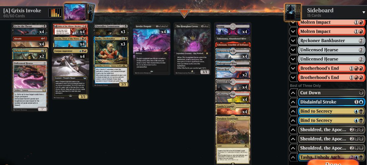 CunicoliGoblin's tweet photo. 🎉DAY2 in the #Qualifier #Weekend!!🎉

The most part of the credits for the decklist goes to @sandoiche_13. I saw his list winning the play-in and I compared it to mine, realizing I agreed with almost all of his deck choices.
Let's battle for Pro Tour, now!💪

#MTGArena #grixis https://t.co/rDMt5HmBf0