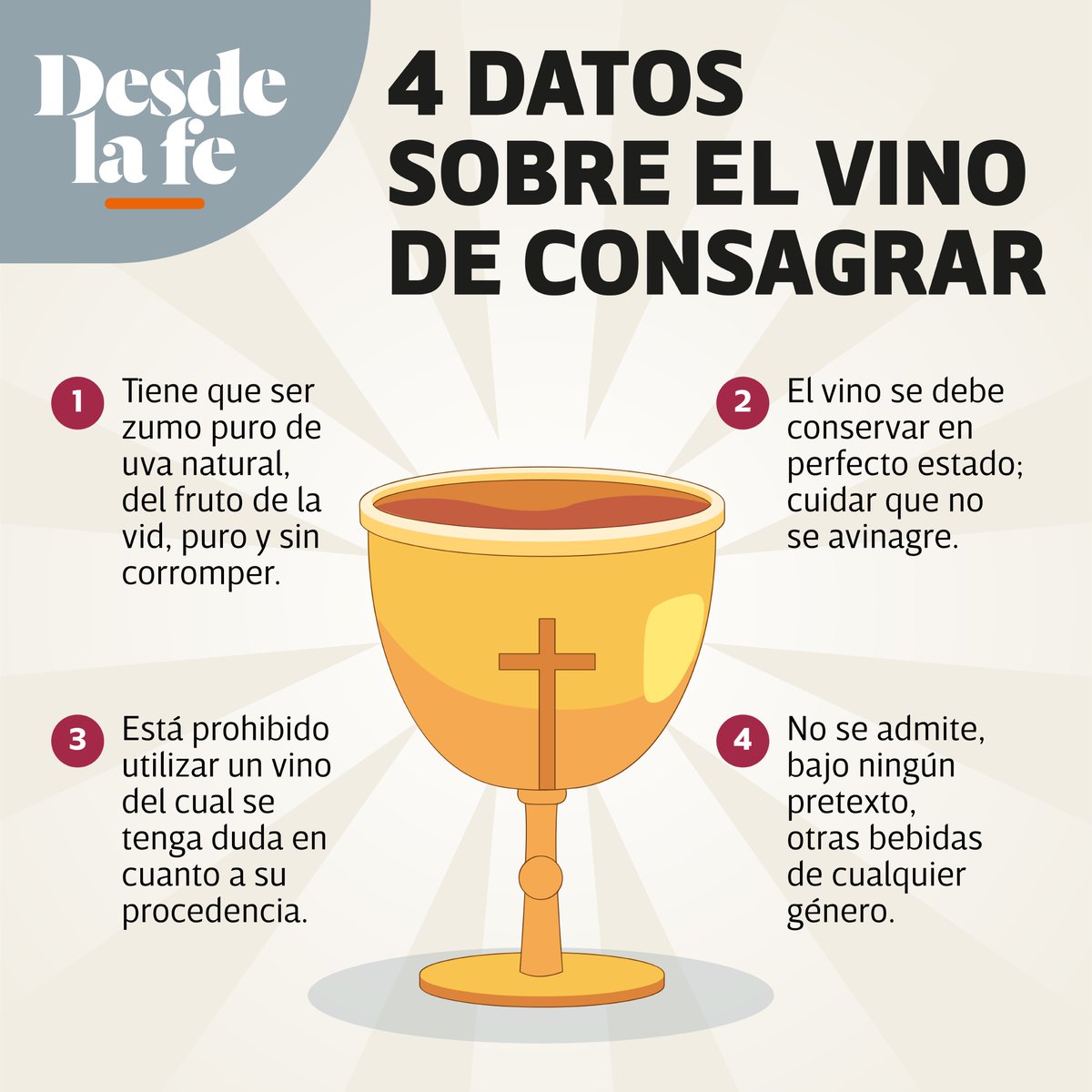 DesdeLaFeMx's tweet photo. El vino de consagrar es muy importante en el rito de la consagración. Es importante que sepas estos datos sobre él. 🤓 
¿Sabes si cualquier vino se puede convertir en la Sangre de Cristo? Aquí te explicamos 👉 https://t.co/44sP1V1q5X https://t.co/2JCnl0X5vg