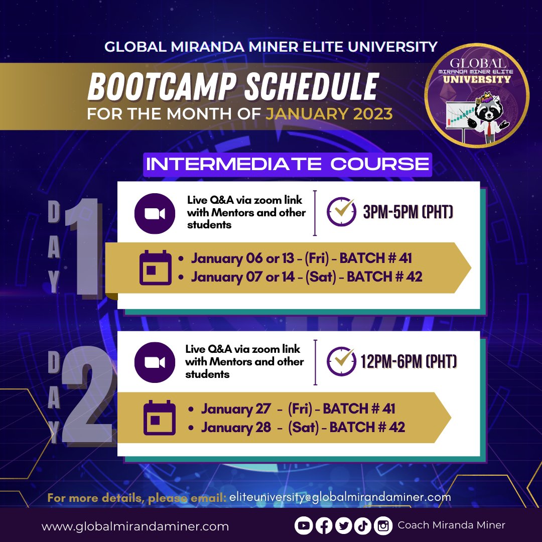 gmmg_official's tweet photo. 🎓 [Question] Tapos na ang Day 1 bootcamp, pwede pa ba ako mag-enroll?

📌 Answer: Pwede pa, we still have Day 2 bootcamp (12PM to 6 PM GMT +8 based on your batch). Kaya pwede ka pa mag-enroll. Tara na!

#GMMG #EliteUniversity #BeginnerClass #IntermediateClass https://t.co/2LmJTS6a9Z