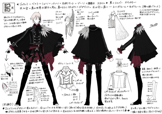 アイドリッシュセブン5部 陸、天【Incomplete Ruler】 衣装デザインを