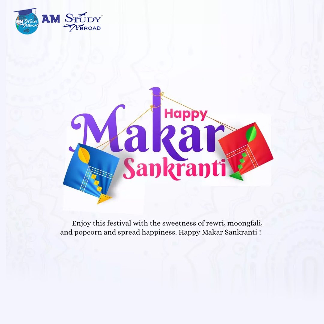 AMStudyAbroad's tweet photo. I wish this Makar Sankranti blesses you with good harvest, peace and prosperity!
 Happy Makar Sankranti.

#makarsankranti #sankranti #happymakarsankranti #kitefestival #celebration #kitesurfing #festival #happysankranti #makarsankranti2023 #AmStudyAbroad #amstudyabroadconsultant https://t.co/ZGjeBUCSB8