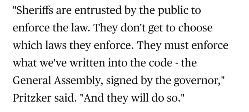 realsplinterBR's tweet image. Funny @GovPritzker thinks that sheriffs can&apos;t pick and choose laws to enforce, when he signed-off on legalizing marijuana in Illinois, contrary to federal law. Good enough for JB, good enough for county sheriffs. Amazing how units of government can nullify unjust laws. #nullify
