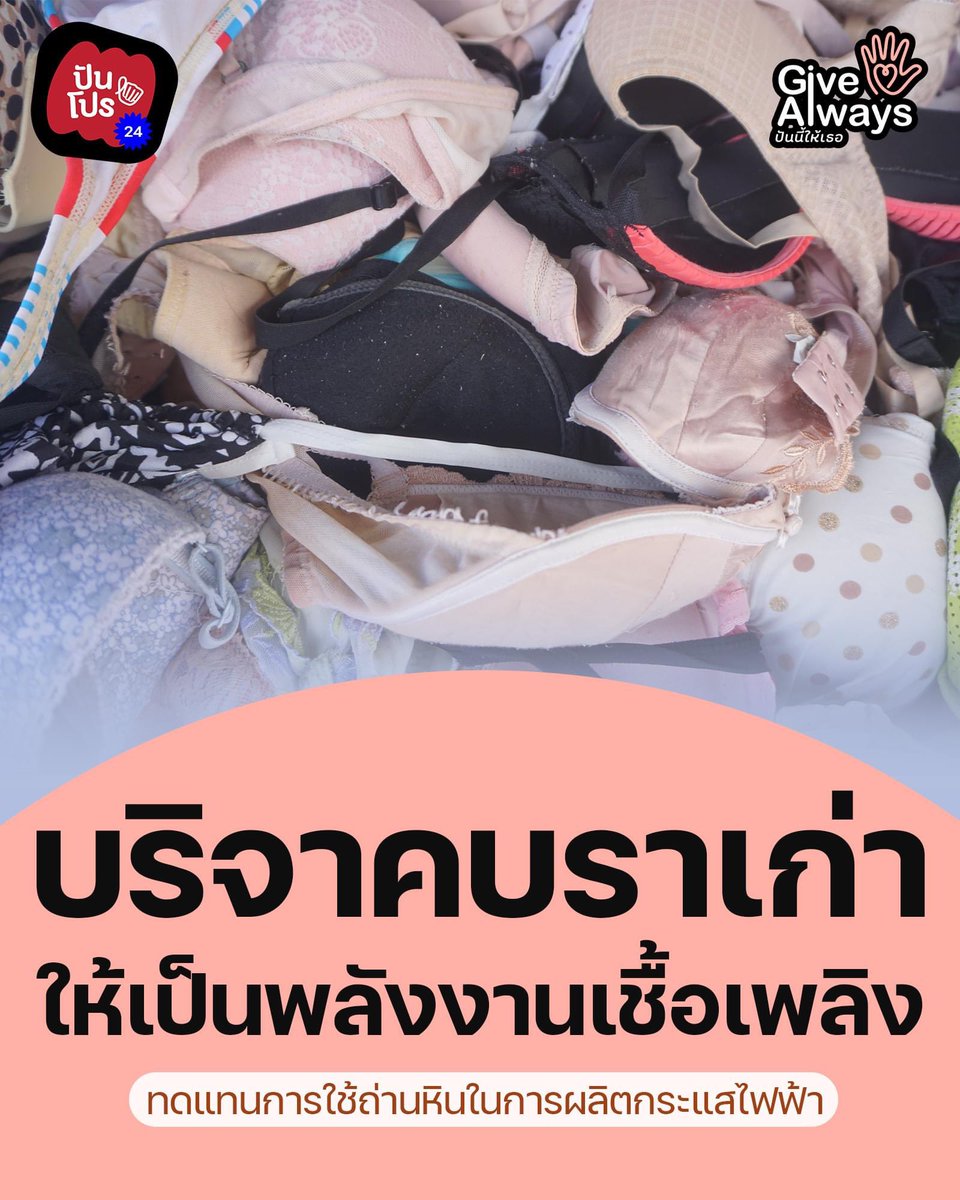 ecolifeapp2's tweet photo. ชวนบริจาคบราเก่า ส่งไปที่วาโก้ได้ เค้าจะนำบราเหล่านี้ไปกำจัดอย่างถูกวิธี
เกิดประโยชน์ด้วยการเปลี่ยนเป็นพลังงานเชื้อเพลิง ทดแทนการใช้ถ่านหินในการผลิตกระแสไฟฟ้าระบบปิด
เพื่อใช้ในอุตสาหกรรมของ TPIPP นะ
 
นอกจากจะได้กำจัดบราแบบมีประสิทธิภาพแล้วยังได้ช่วยให้ลดขยะตกค้างให้กับโลกด้วย https://t.co/kqT1DJquwa