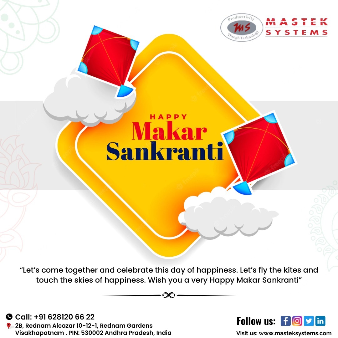 mastek_systems's tweet photo. Happy Makar Sankranti
may we all be blessed with joy and prosperity on this Makar Sankranti.

For more details contact us :6281206622"

#MastekSystems #happynewyear2023 #bestnetworksecuritysoftware #printers #bestnetworksecuritycompanies #cloudandnetworksecurity https://t.co/DaxddfKEy5