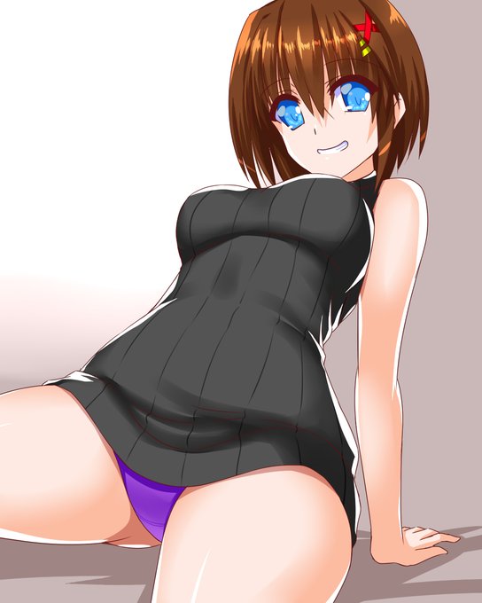 はやてちゃんはノースリーブ縦セタで^^ 