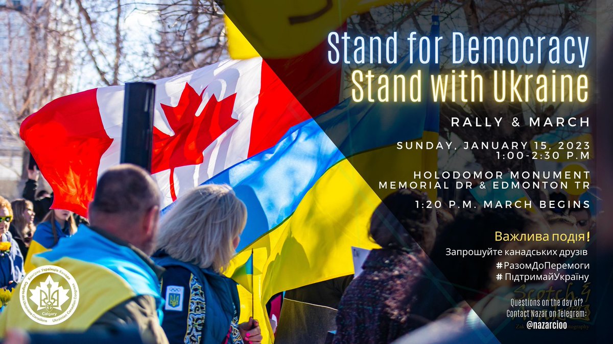 #StandWithUkraine rally and march in Calgary will start tomorrow at the Holodomor Monument.
#yyc #Ukraine #StandWithUkraine #StopPutin #StopRussianWar #StopRussianTerrorism #RussiaWarCrimes #RussiaIsATerroristState