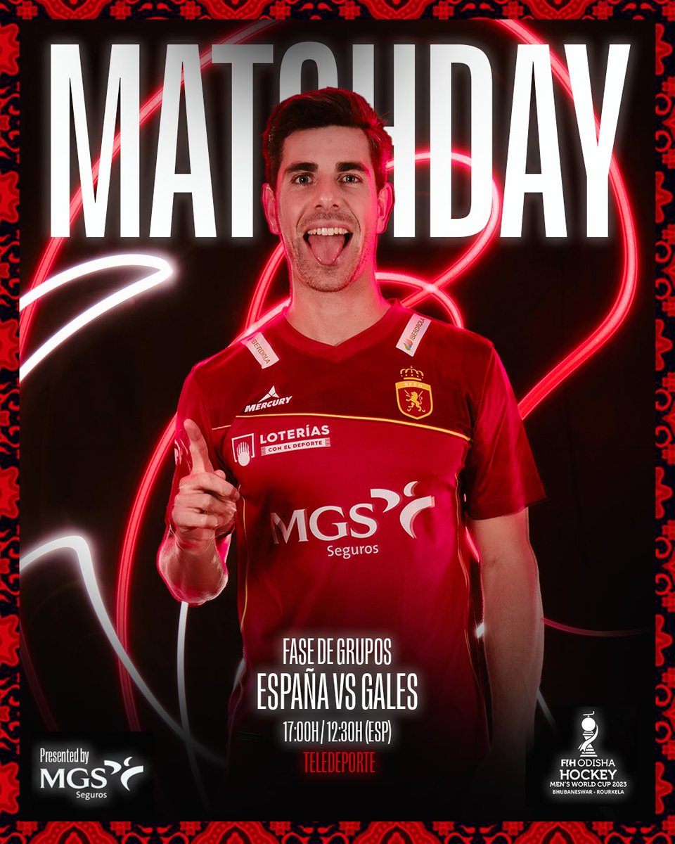 🔥MATCHDAY🔥 

🆚 Gales 🏴󠁧󠁢󠁷󠁬󠁳󠁿
⏰ 17:00h / 12:30h (ESP)
🏆 #HWC2023 

¡En directo por @teledeportertve! 🇪🇸 
¡Queremos la primera victoria! 💪
 
#RedSticks | #RazonesParaCreer | #HockeyInvites |