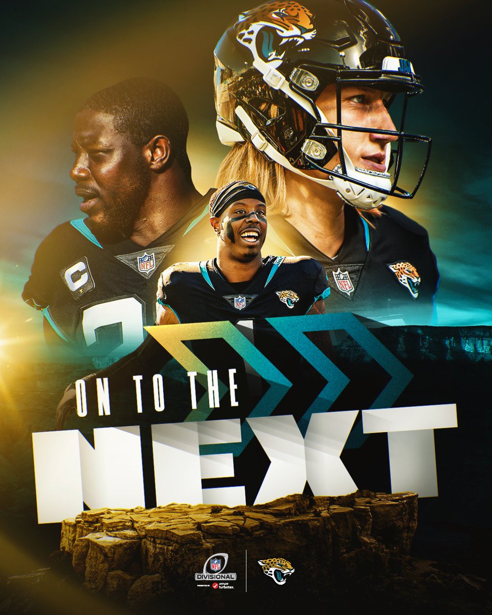 NFL's tweet photo. The @Jaguars are moving on to the Divisional Round! #DUUUVAL #NFLPlayoffs https://t.co/5JHKICg5cw