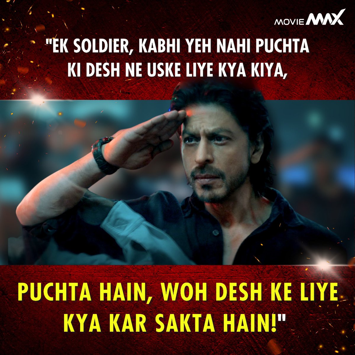 moviemaxoffl's tweet photo. On Armed Forces Day, let us salute the strong and the brave men and women of our nation who are always there for us, guarding us and keeping us safe.
#Pathaan releasing at your nearest #MovieMax cinemas on 25thJan.
#Army #Heroes #BraveMen #Guarding #ArmyQuotes #Pathaan #Srk https://t.co/o0RSvKKP3T