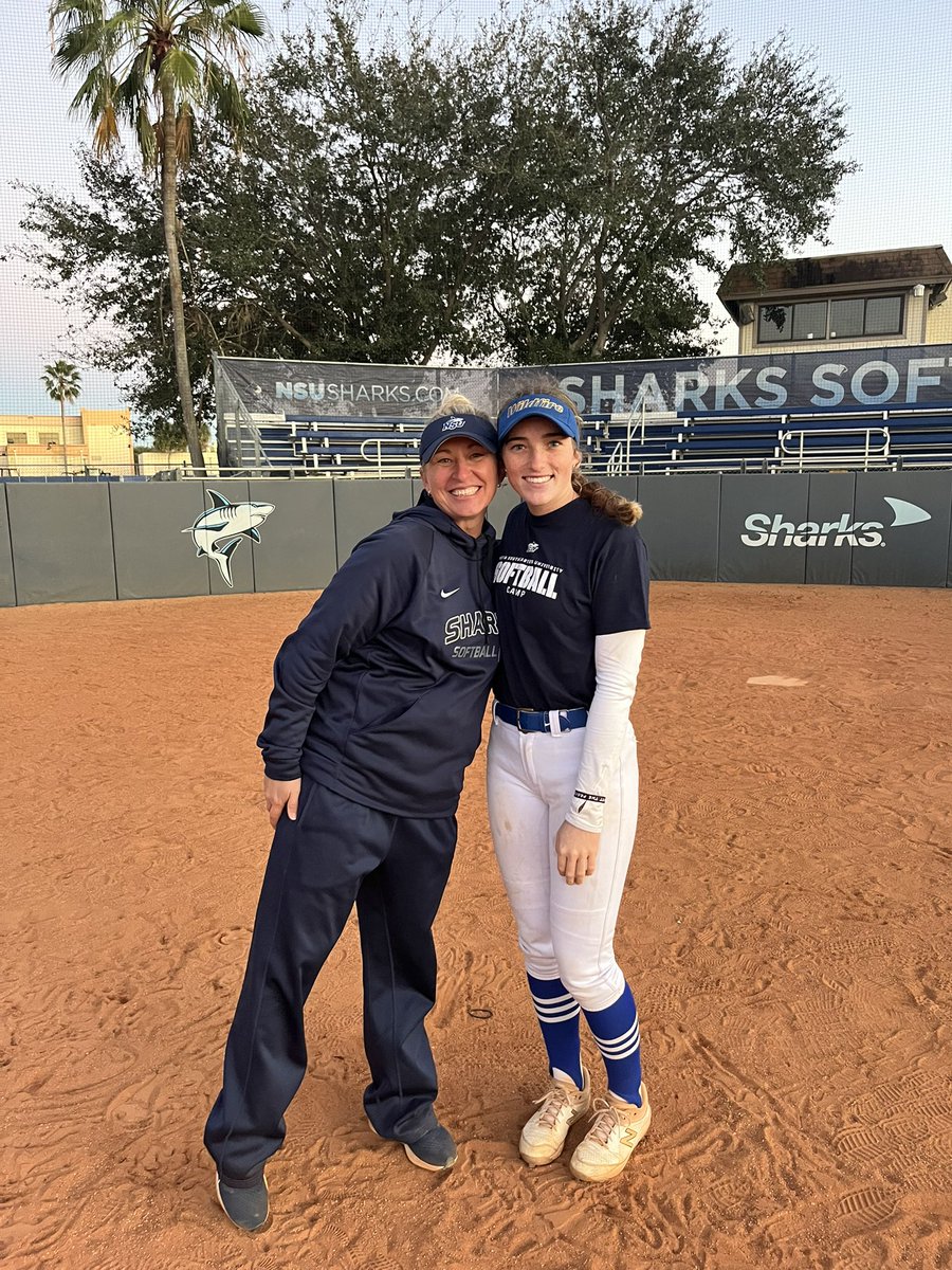 Spent the day at a <a href="/NSU_Softball/">NSU Softball</a> camp today and had an AMAZING time with my shark family!! 💙🤍 Loved being on the field with my current teammate, <a href="/HaileyBrereton1/">Hailey Brereton</a>, while also getting to know my future ones! <a href="/WildfirePaulson/">Windermere Wildfire Paulson 2008-2025</a>