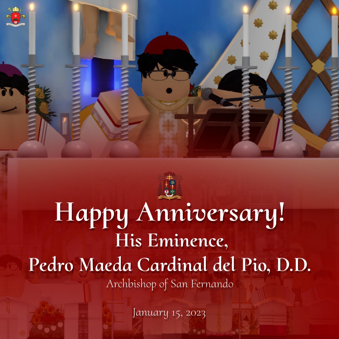SanFernandoRBX's tweet photo. Ecce Sacerdos Magnus!
Join us in greeting our dear Archbishop, Apung Pedro, for his 1st Episcopal Ordination Anniversary!!!
#PabanwangObispo
#RCASFRBLX https://t.co/9ofIRe2FKy