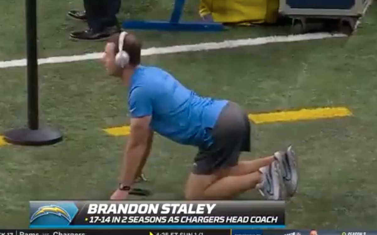 BeyondNosebleed's tweet photo. Chargers defense getting ready for the second half

#LACvsJAX https://t.co/wttrdrECDz