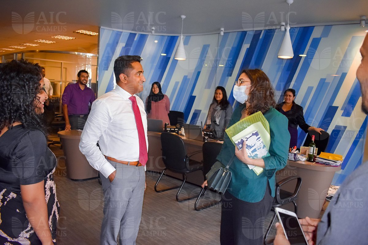 AicCampus_lk's tweet photo. We hosted Ms. Olivia Bellemere, Cultural Counsellor of @FranceinColombo on 11/01/2023. 
She met few students for a brief chat and had a meeting with the management on strengthening French Education. 
#aiccampus #studyinfrance #studyengineeringinfrance #frencheducation https://t.co/x7tmxKu9Pc