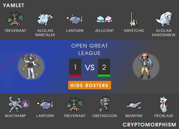 Hey, y'all! I hit Legend today and also clinched a bout win for <a href="/TTT_Squad/">TTT Squad</a>. Unfortunately, another season without a shiny Libre. Thanks, <a href="/AShadyEquation/">AShadyEquation</a>, for the team suggestion!
#PokemonGO
#GoBattleWeekend