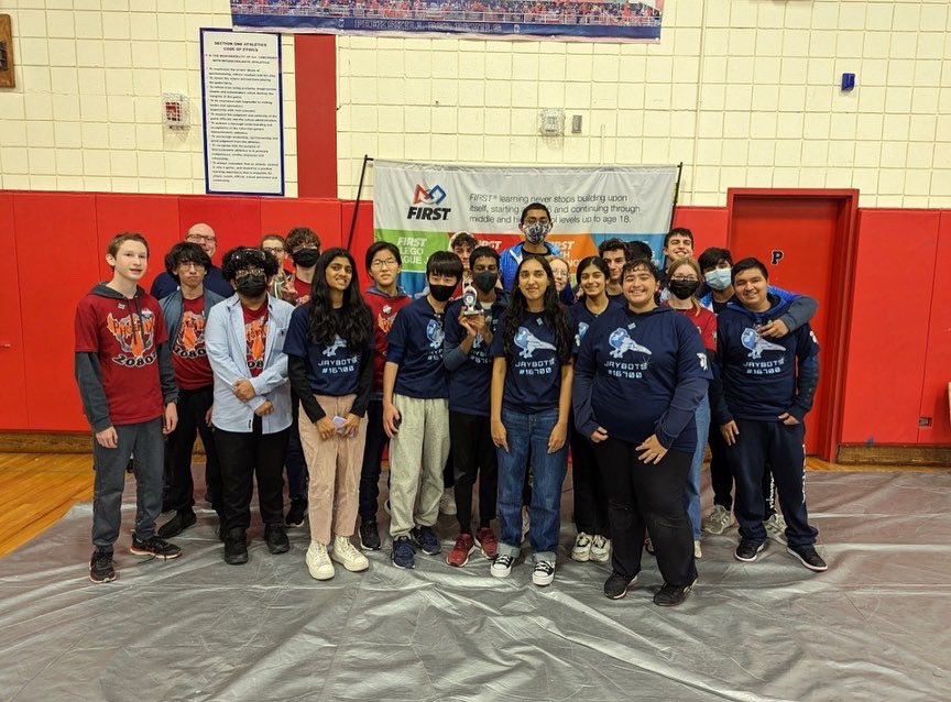 RoboticsJay's tweet photo. We are so excited to announce that our senior team, the Jaybots, will be attending regionals this season! With the help and support of all of our team members and coaches, at the Peekskill qualifier, we were able to place 2nd for the inspire award, and 1st for the control award. https://t.co/VUjPS1AFmb