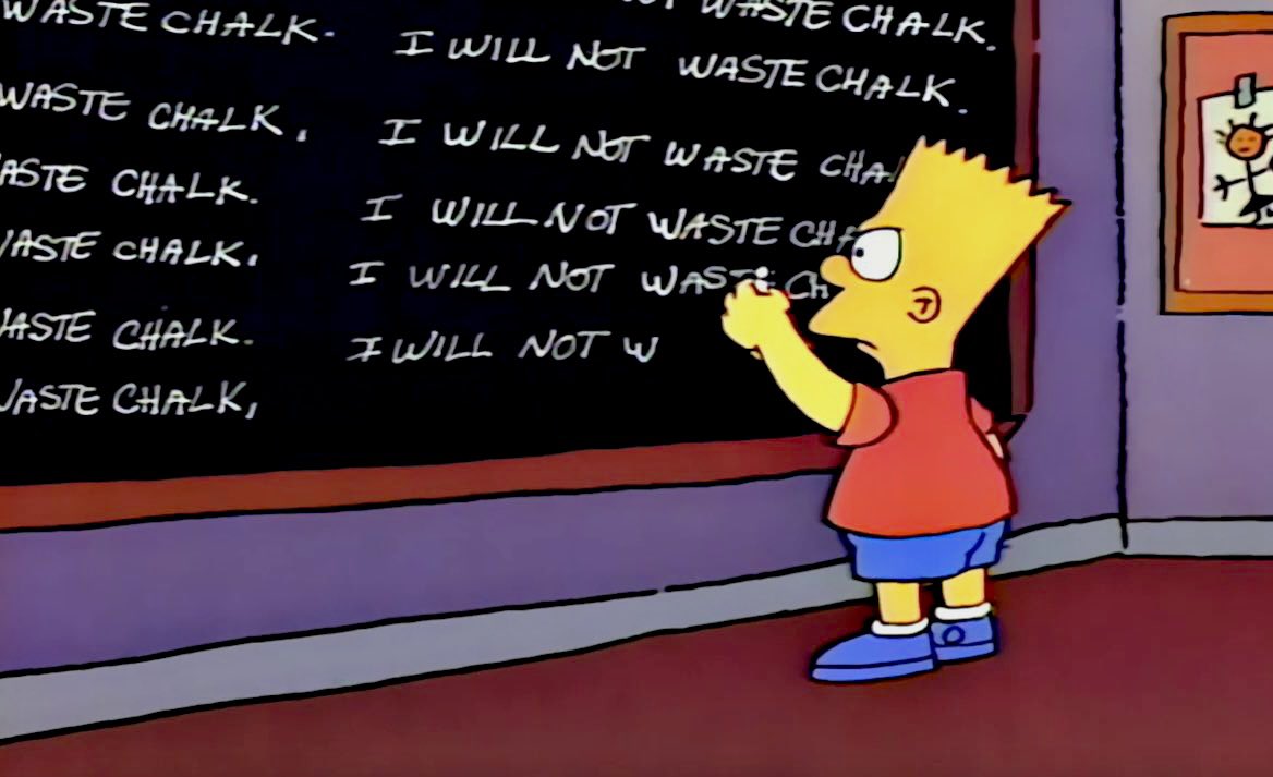 RetroNewsNow on Twitter "'The Simpsons' first chalkboard gag (January